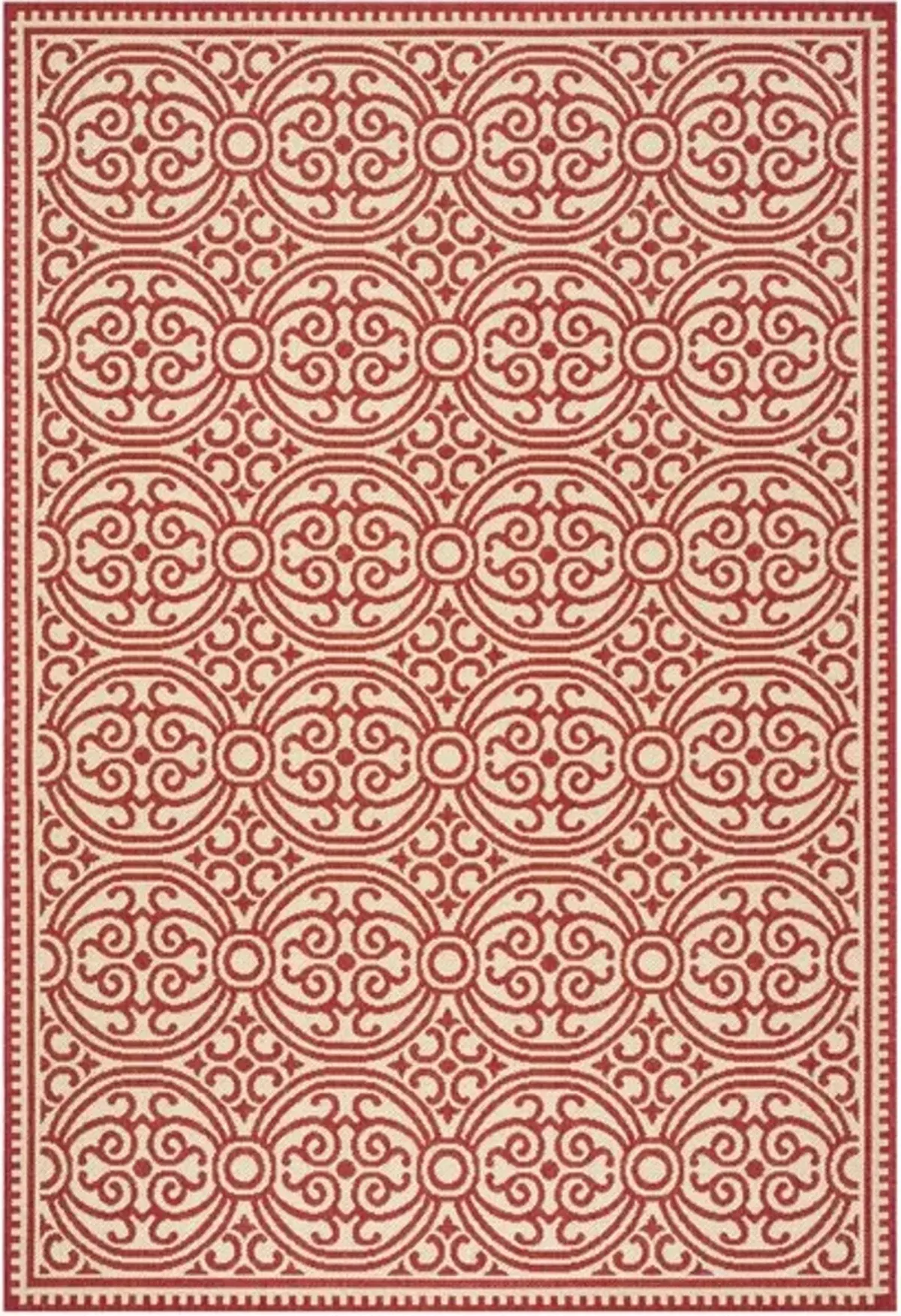 LINDEN 134 Collection LND134Q-4 Red / Creme 4' X 6'