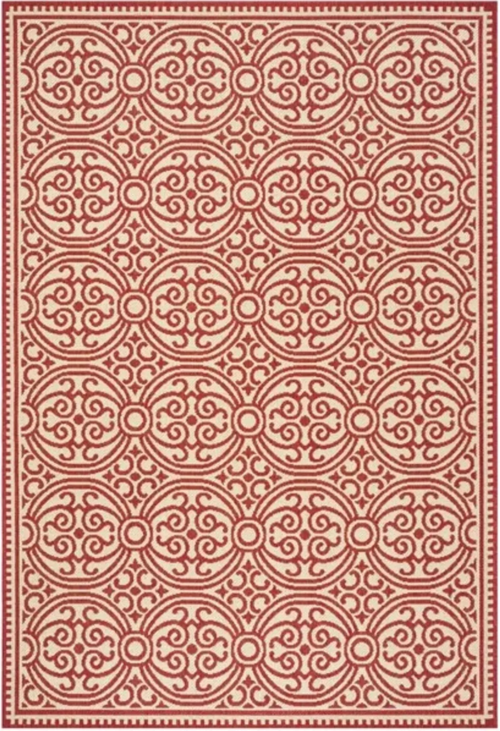 LINDEN 134 Collection LND134Q-4 Red / Creme 4' X 6'