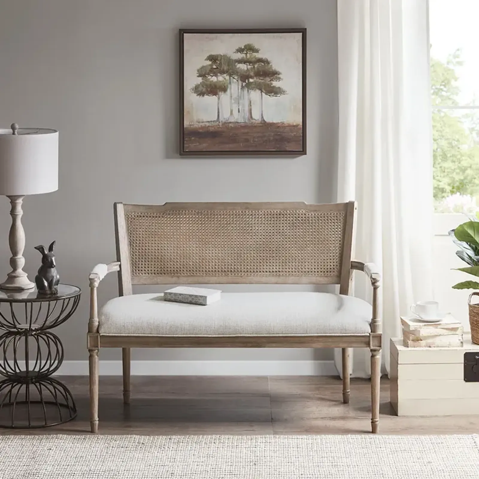 Madison Park Willshire Beige/ Reclaimed Natural Settee