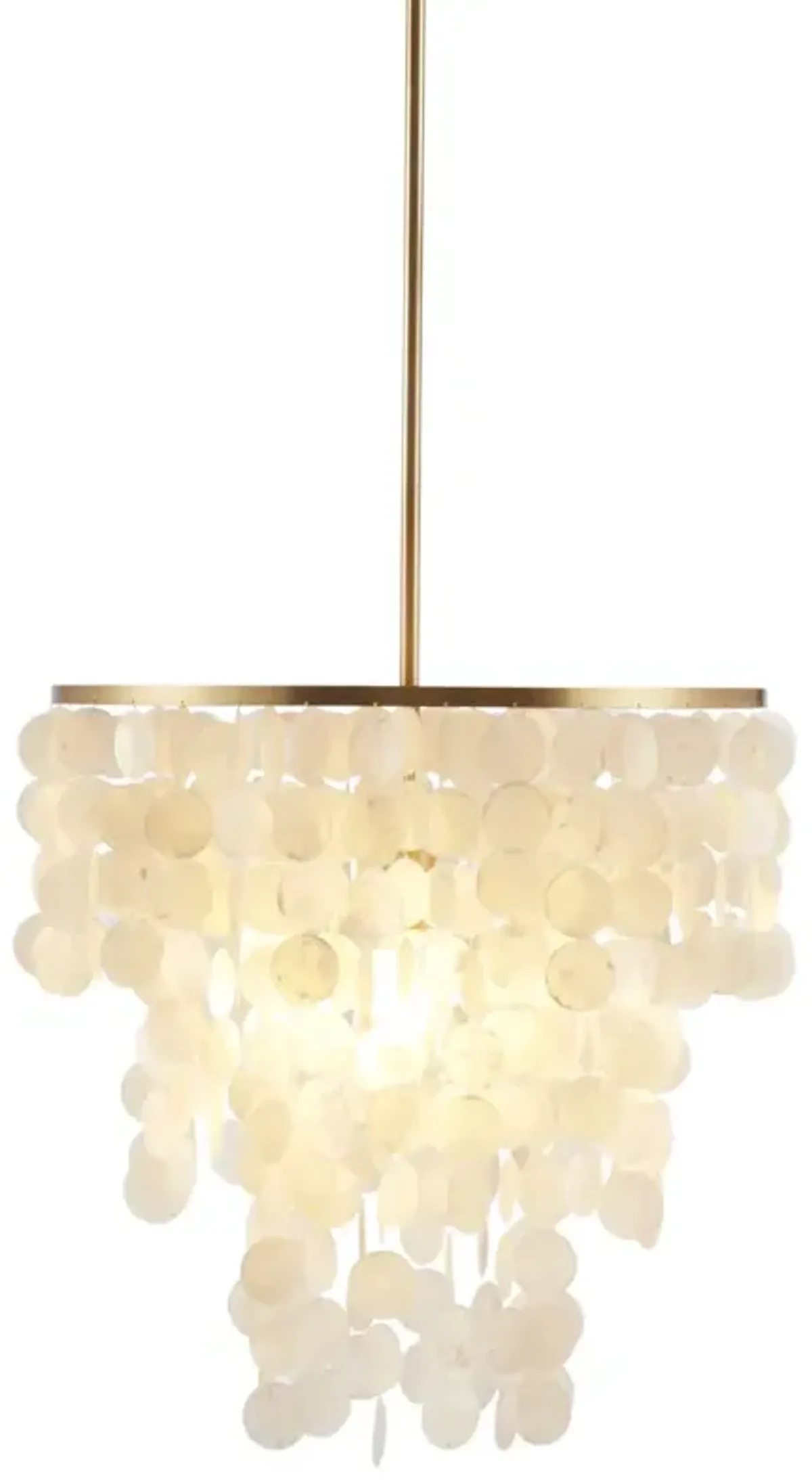 Urban Habitat Isla White Layered Capiz Chandelier