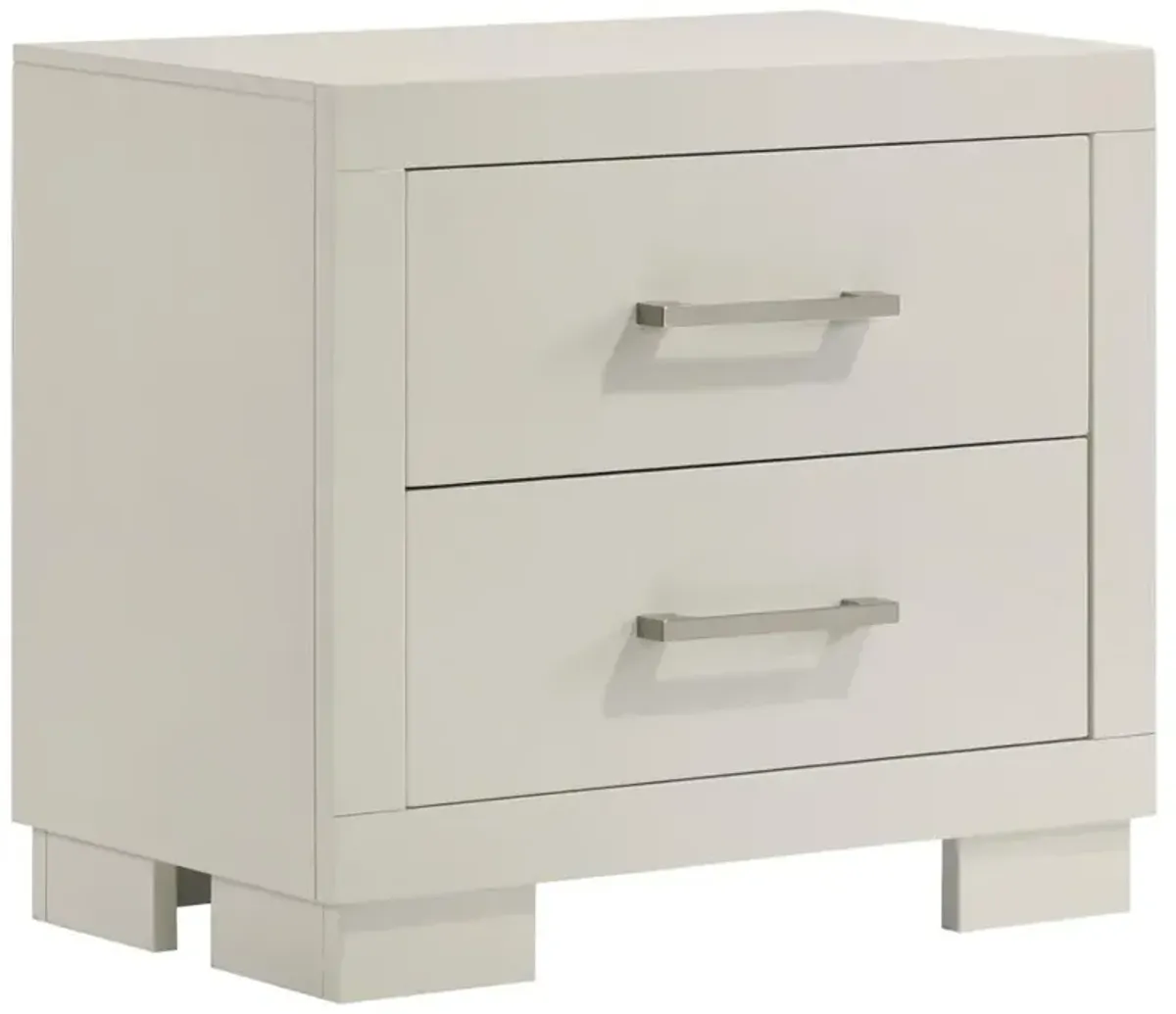 Jessica Bedroom Set with Nightstand Panels White