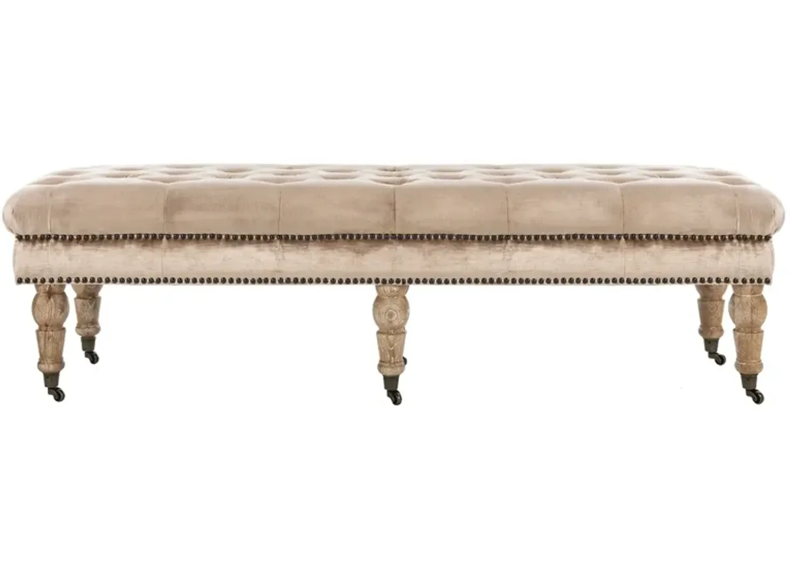 BARNEY TUFTED  BENCH - BRASS NAIL HEADS