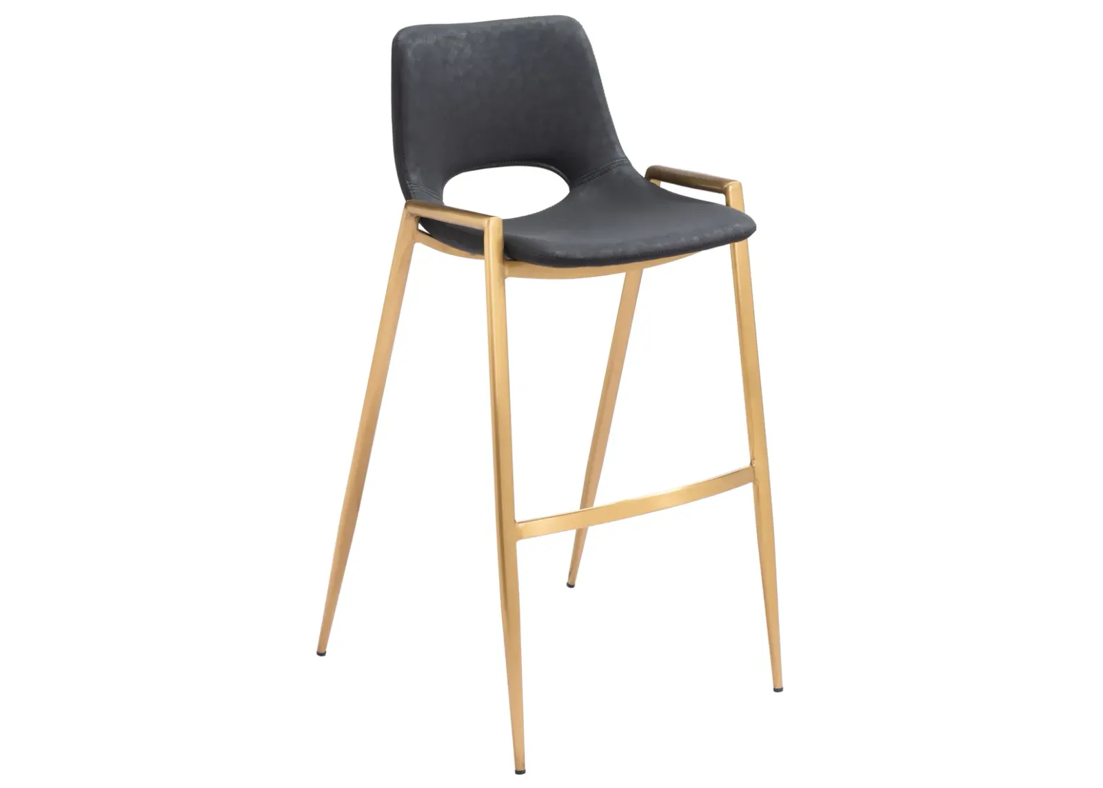 Desi Barstool (Set of 2) Black & Gold