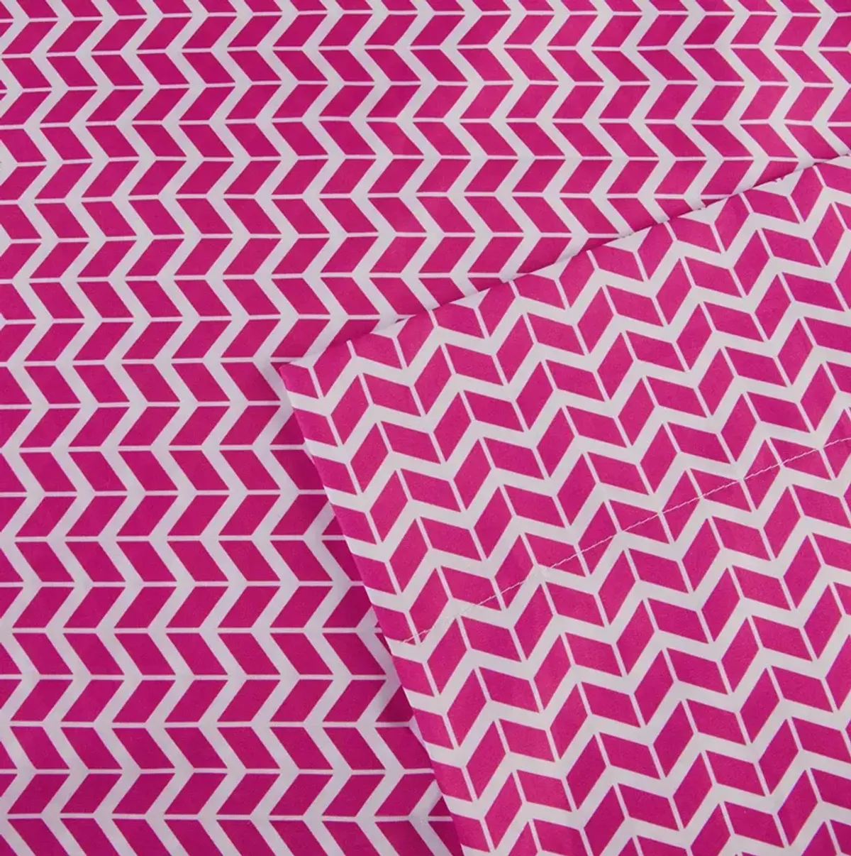 Intelligent Design Chevron Pink Printed Microfiber Sheet Set