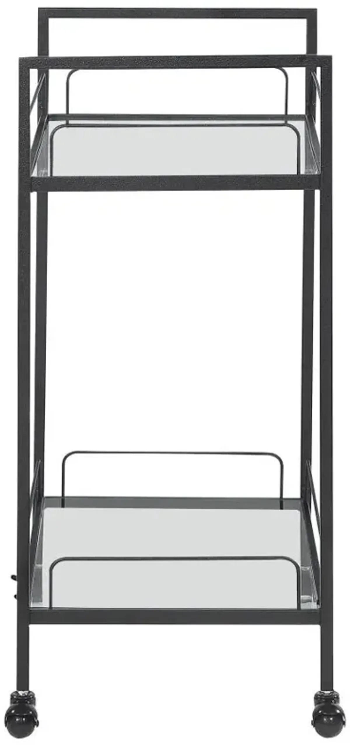 Curltis Serving Cart with Glass Shelves Clear and Black