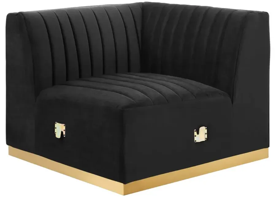 Conjure Channel Tufted Performance Velvet Right Corner Chair