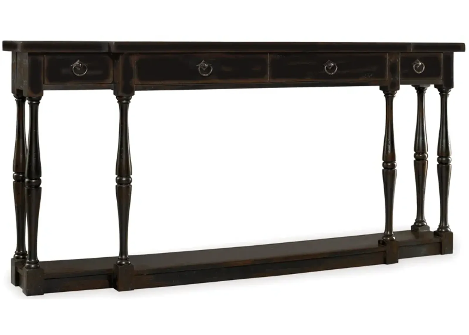 Sanctuary Four-Drawer Thin Console - Ebony