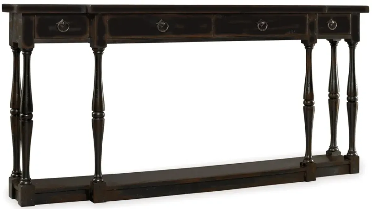 Sanctuary Four-Drawer Thin Console - Ebony