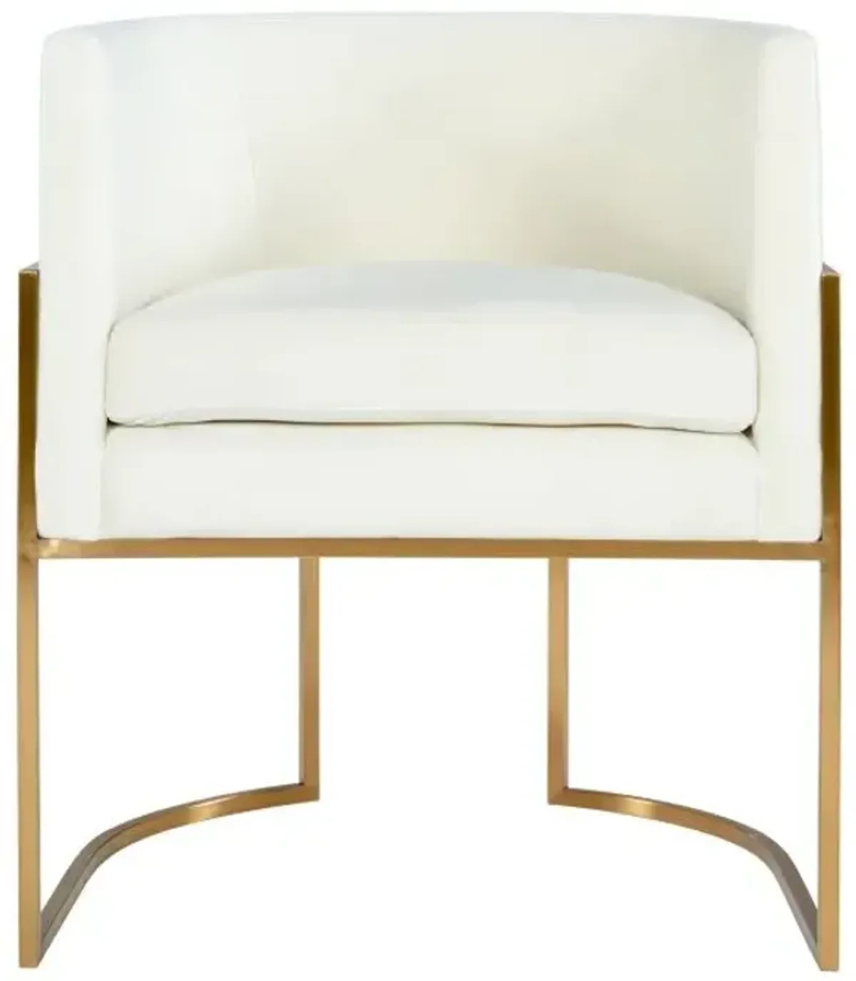 Giselle Cream Velvet Dining Chair Gold Leg