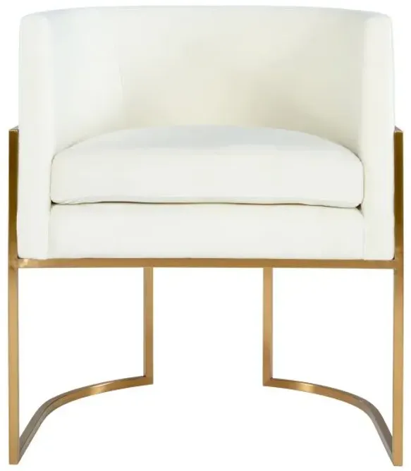 Giselle Cream Velvet Dining Chair Gold Leg