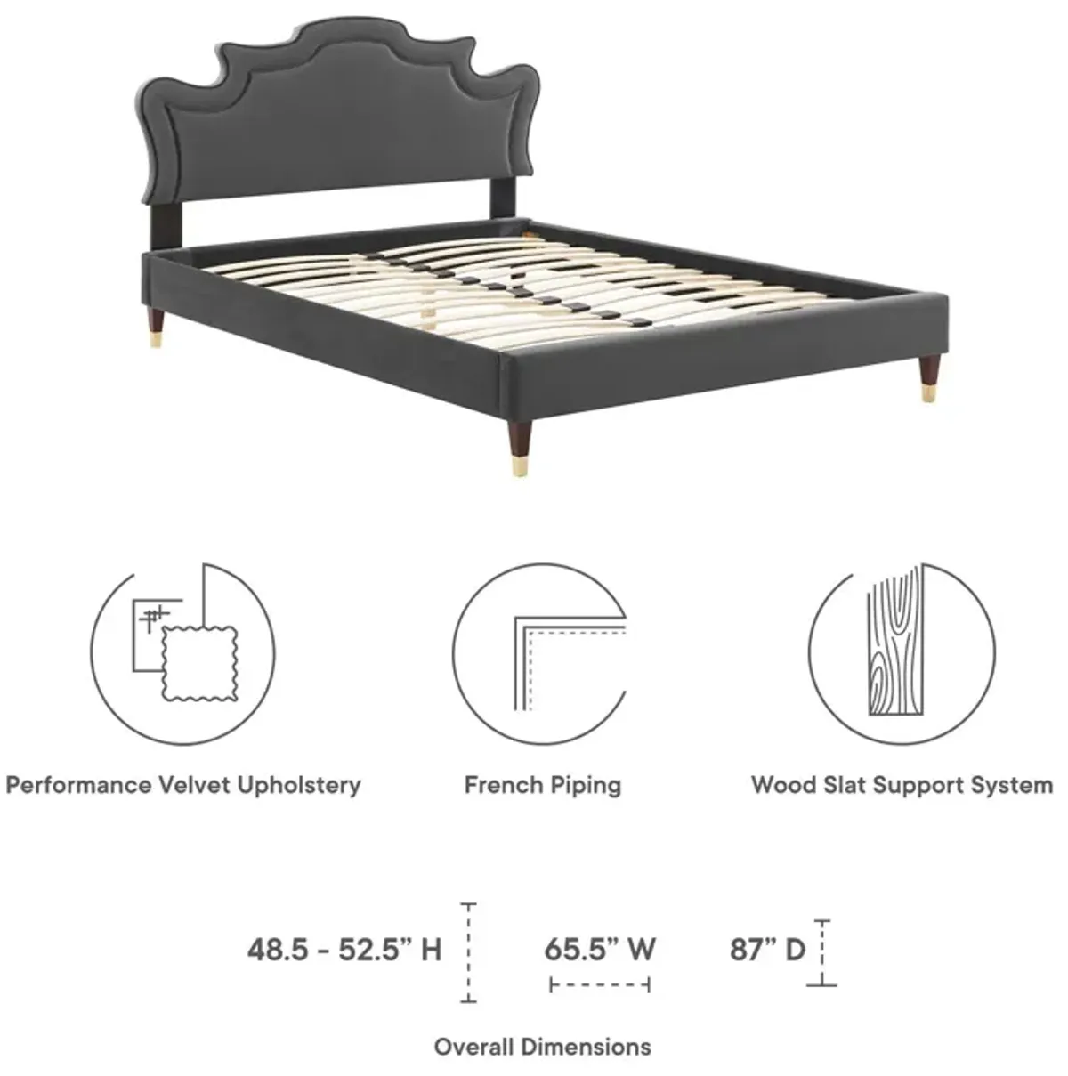 Neena Performance Velvet Queen Bed