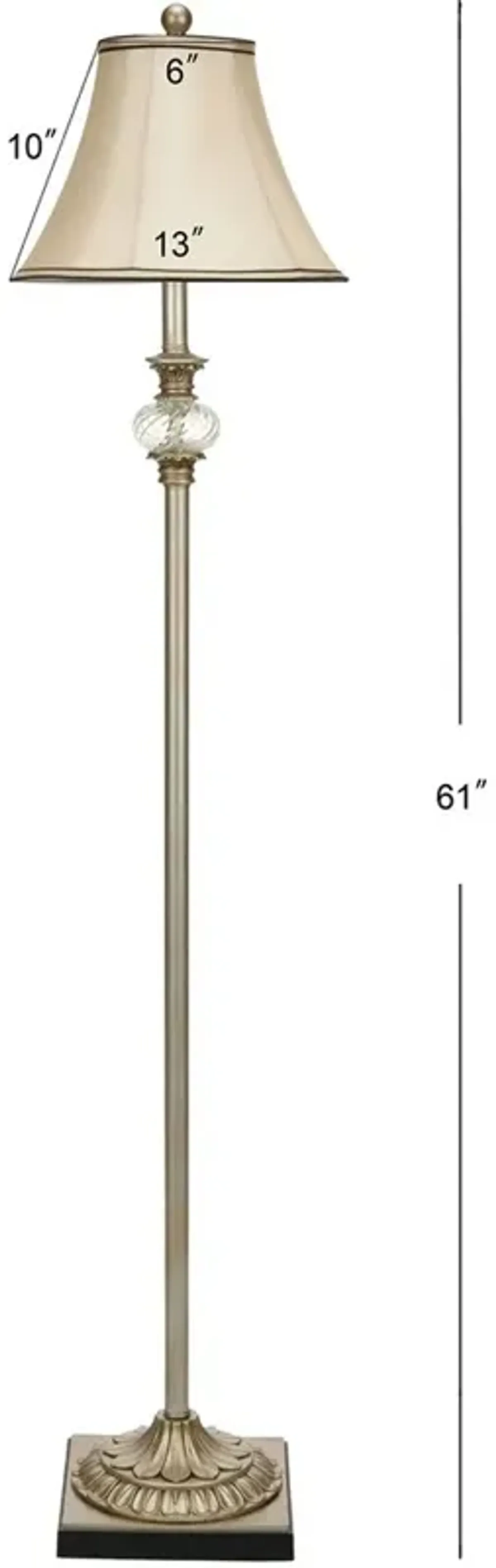 Evelyn 61-Inch H Crystal Ball Floor Lamp