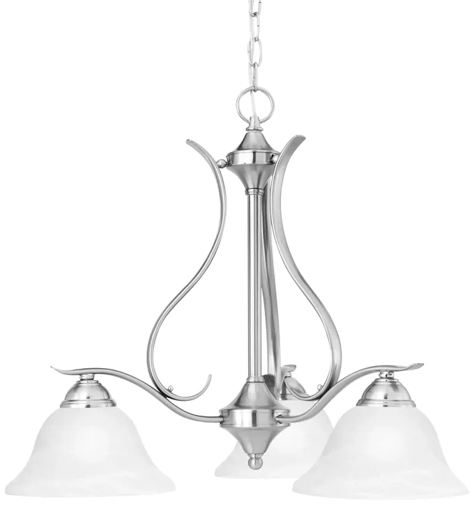 Prestige 26.5" Wide 3-Light Chandelier - Brushed Nickel