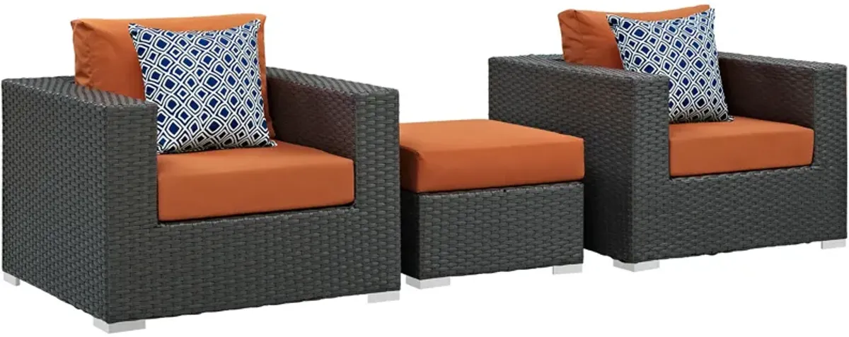 Sojourn 3 Piece Outdoor Patio Sunbrella® Sectional Set