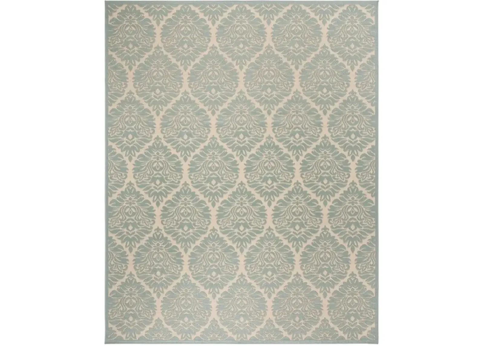 LINDEN 135 Collection LND135L-9 Cream / Aqua 9' X 12'