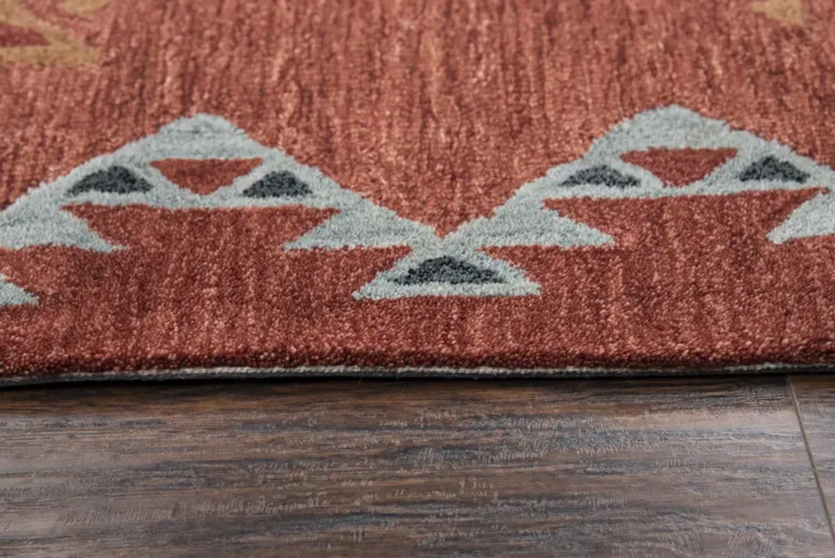 Mesa Rust Southwest/Tribal Wool 5' x 8' Rectangle Rug