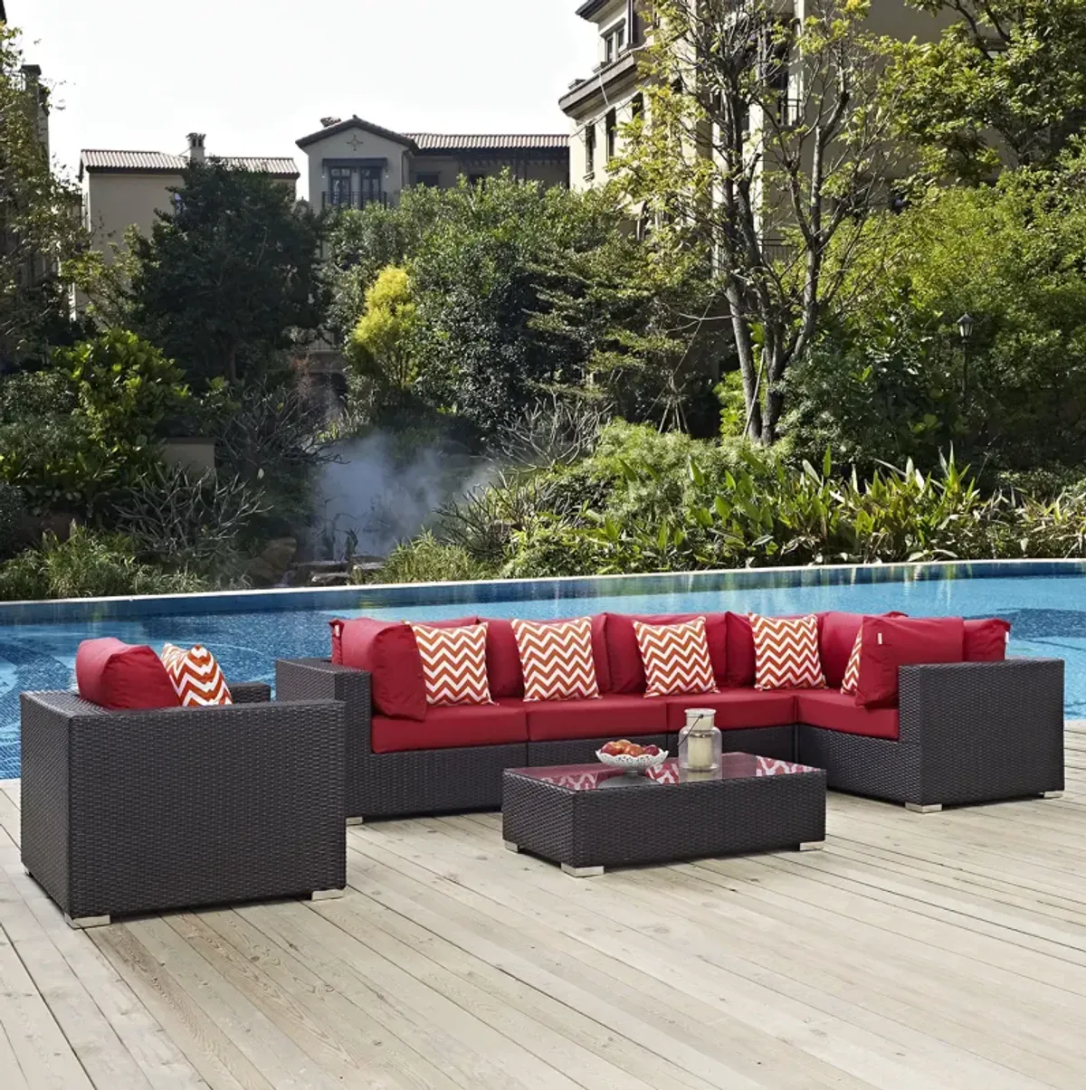 Convene 7 Piece Outdoor Patio Sectional Set