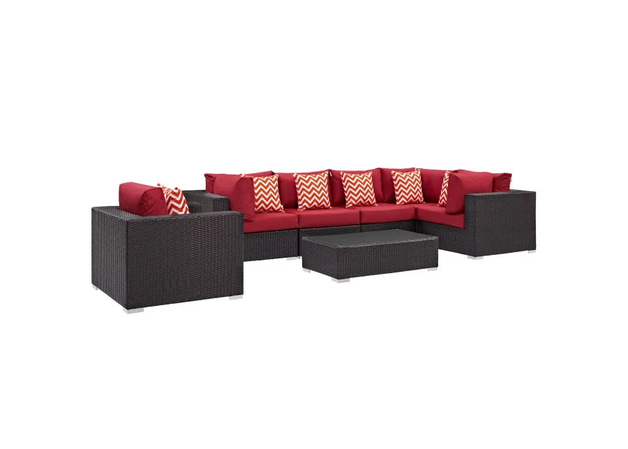 Convene 7 Piece Outdoor Patio Sectional Set