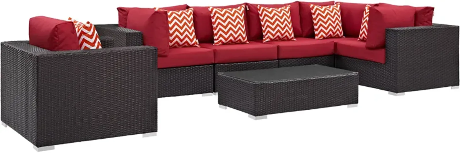 Convene 7 Piece Outdoor Patio Sectional Set