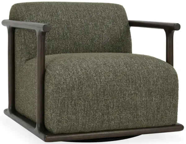 Lucia Mid-Century Green Boucle Fabric Upholstered Swivel Accent Chair