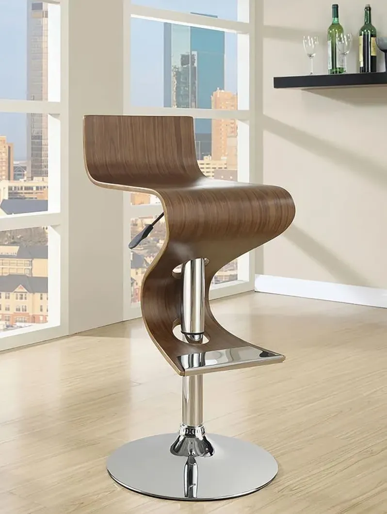 Aldershot Adjustable Bar Stool Walnut And Chrome