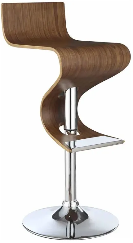 Aldershot Adjustable Bar Stool Walnut And Chrome