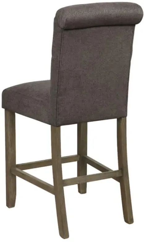 Balboa Tufted Back Counter Height Stools Grey and Rustic Brown (Set of 2)