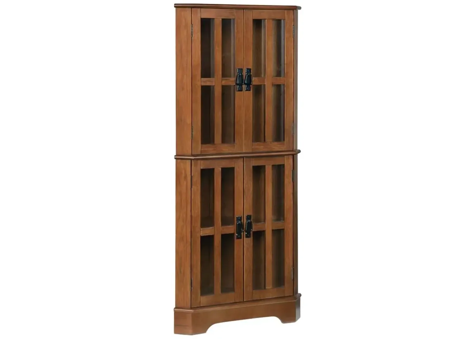 Coreosis 4-shelf Corner Curio Cabinet Golden Brown