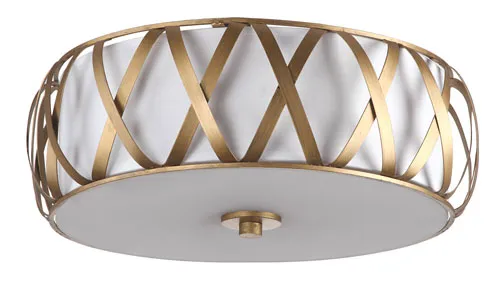 Charing 2-Light Antique Gold Cross Flush Mount