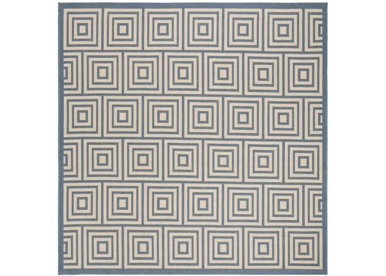 LINDEN 173 Collection LND173N-6SQ Cream / Blue 6'-7" X 6'-7" Square