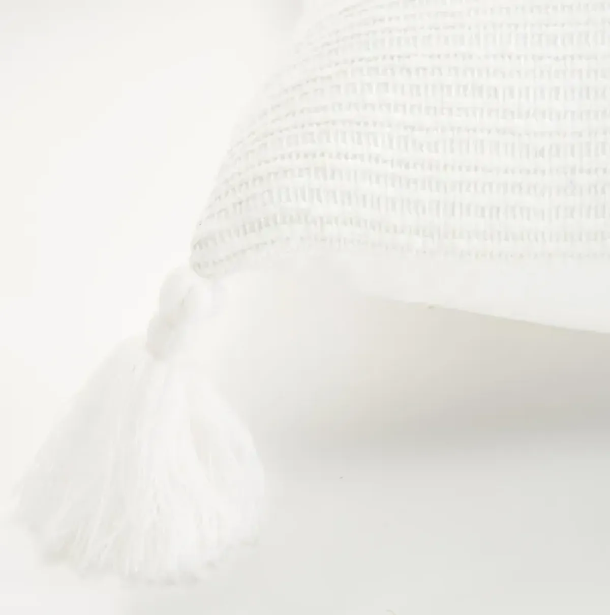 Solid Stripe White Pillow