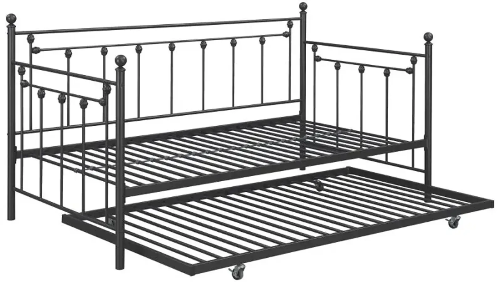 Nocus Spindle Metal Twin Daybed with Trundle