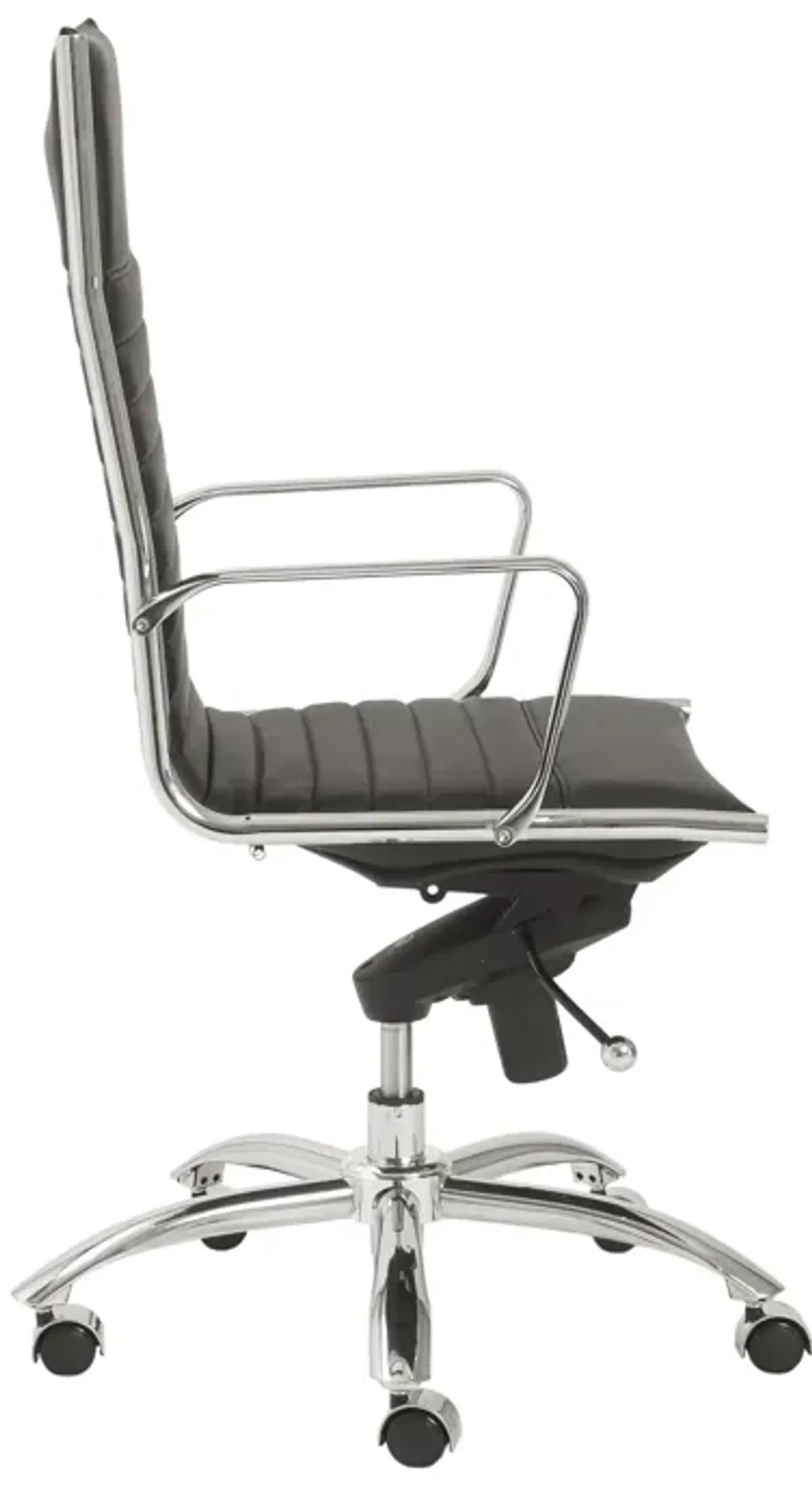 Dirk High Back Office Chair in Black with Chromed Steel Base