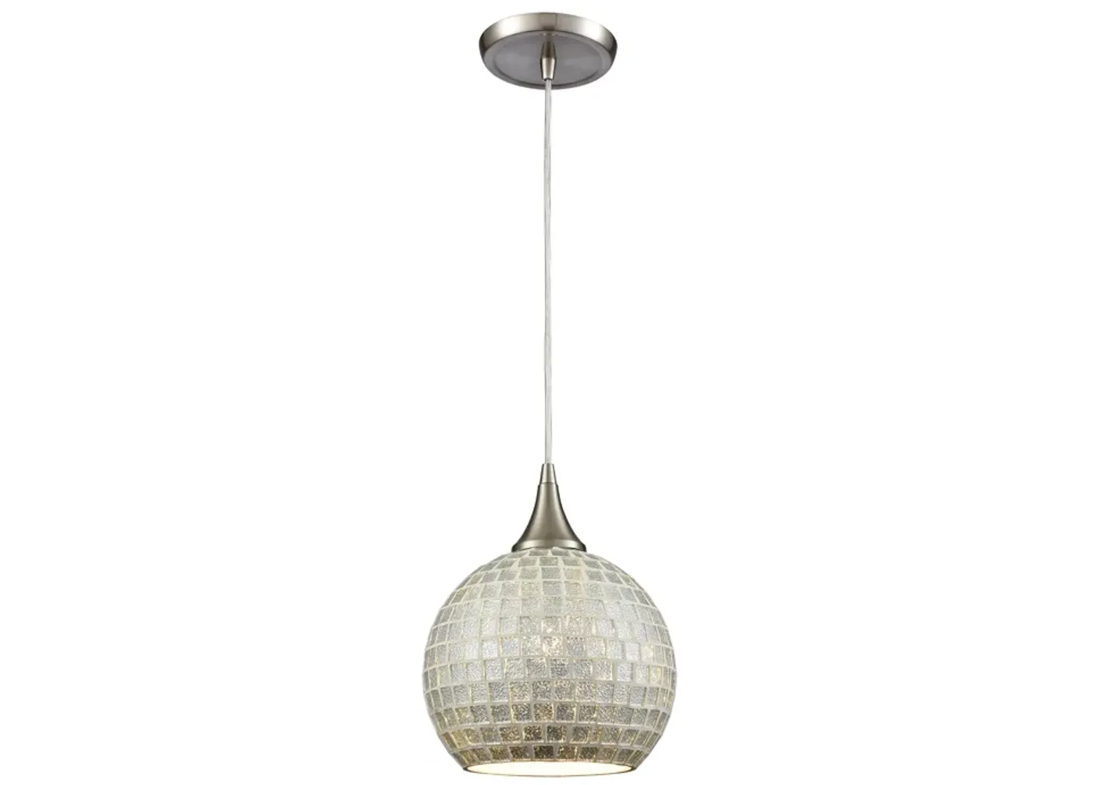 Fusion 8" Wide 1-Light Mini Pendant - Satin Nickel