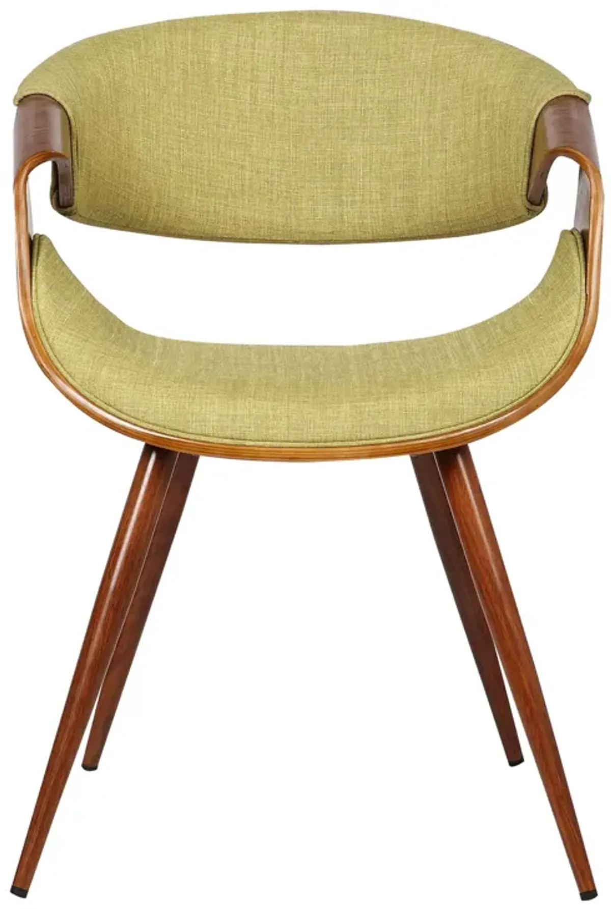 Butterfly Mid-Century Dining Chair in Walnut Finish and Green Fabric