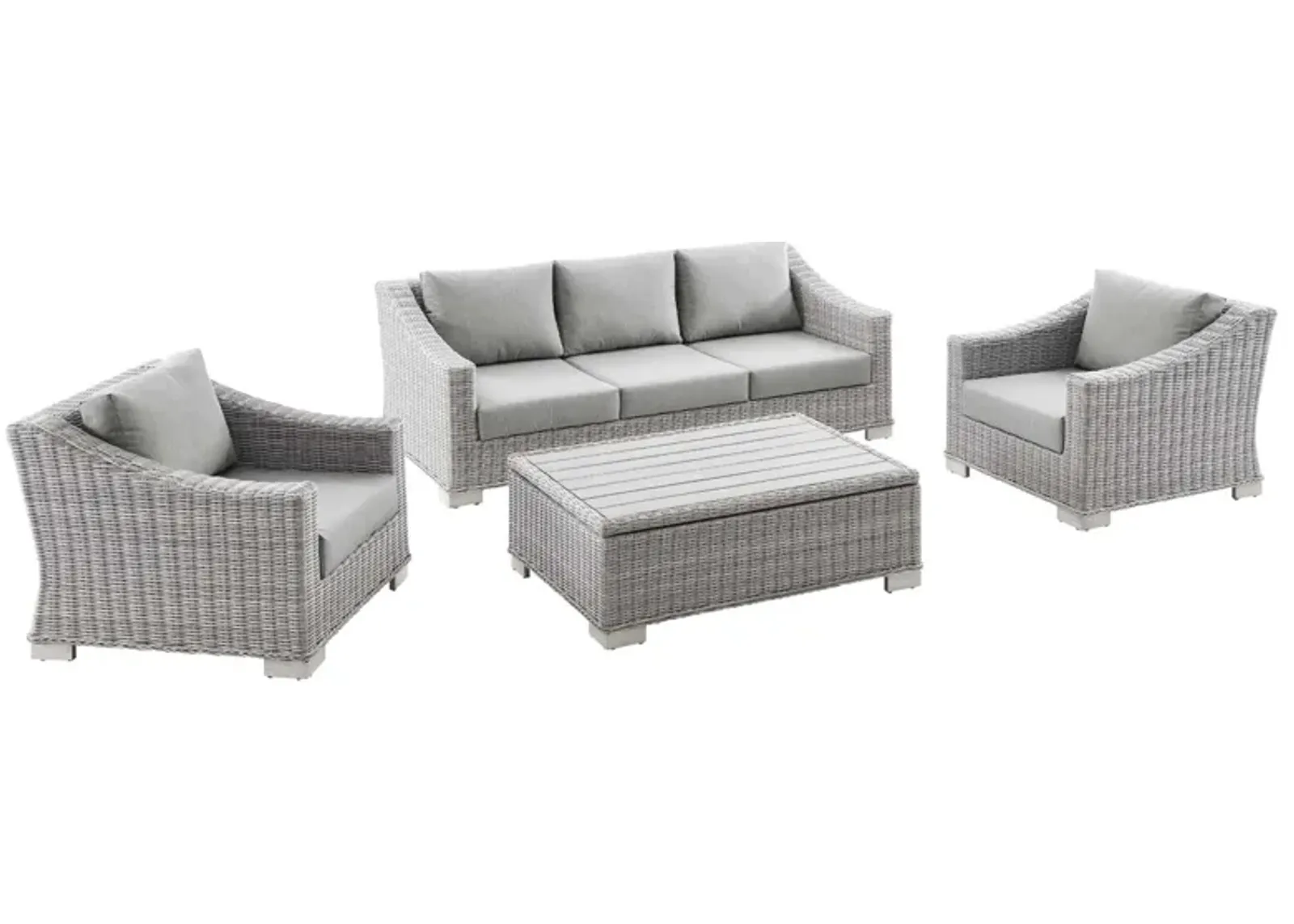 Conway 4-Piece Outdoor Patio Wicker Rattan Furniture Set