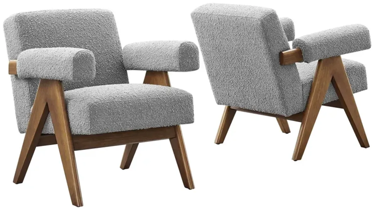 Lyra Boucle Fabric Armchair - Set of 2