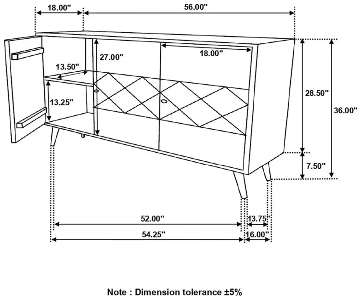 Alyssum Checkered Pattern 3-Door Accent Cabinet