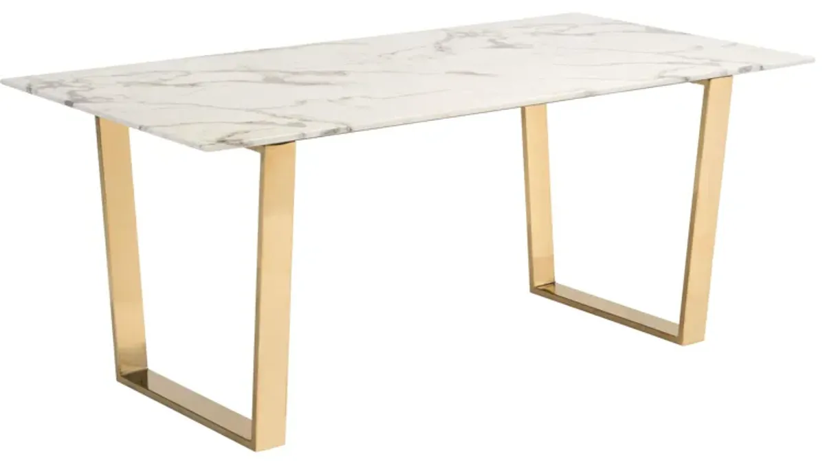 Atlas Dining Table White & Gold