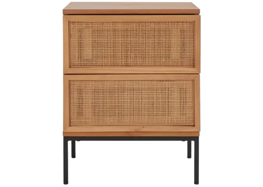 ZADIE 2 DRAWER RATTAN NIGHTSTAND