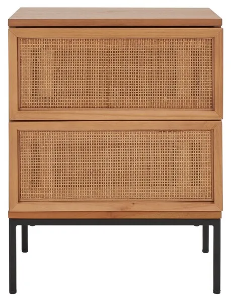 ZADIE 2 DRAWER RATTAN NIGHTSTAND