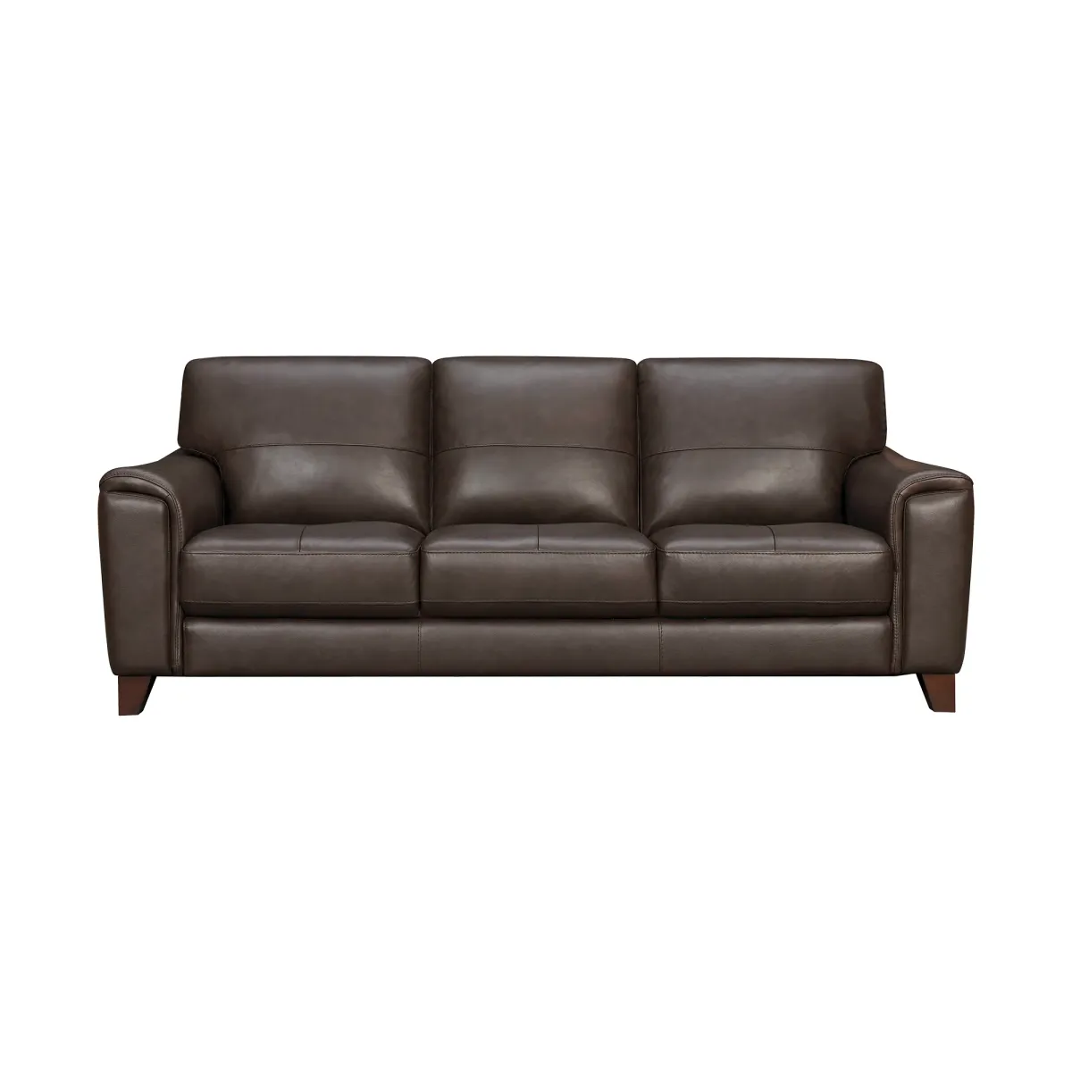 Bergen 87" Espresso Genuine Leather Square Arm Sofa