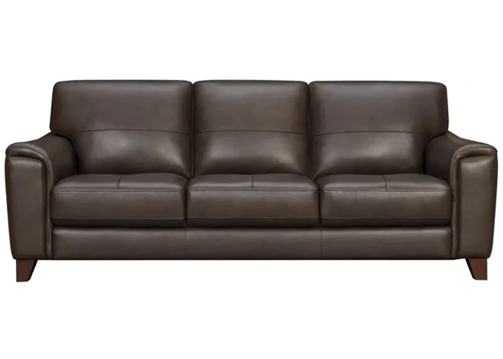 Bergen 87" Espresso Genuine Leather Square Arm Sofa