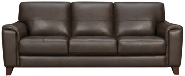 Bergen 87" Espresso Genuine Leather Square Arm Sofa