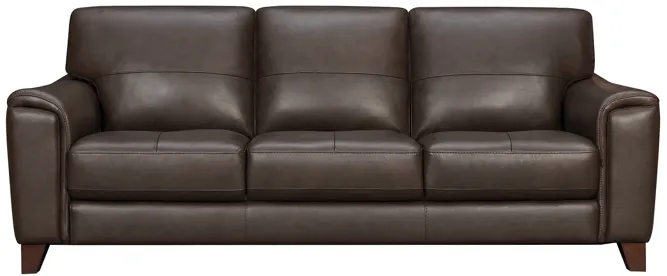 Bergen 87" Espresso Genuine Leather Square Arm Sofa