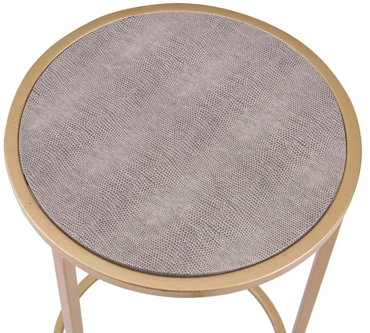 anza faux shagreen nesting side/ end table set of 2, chronicle gray *