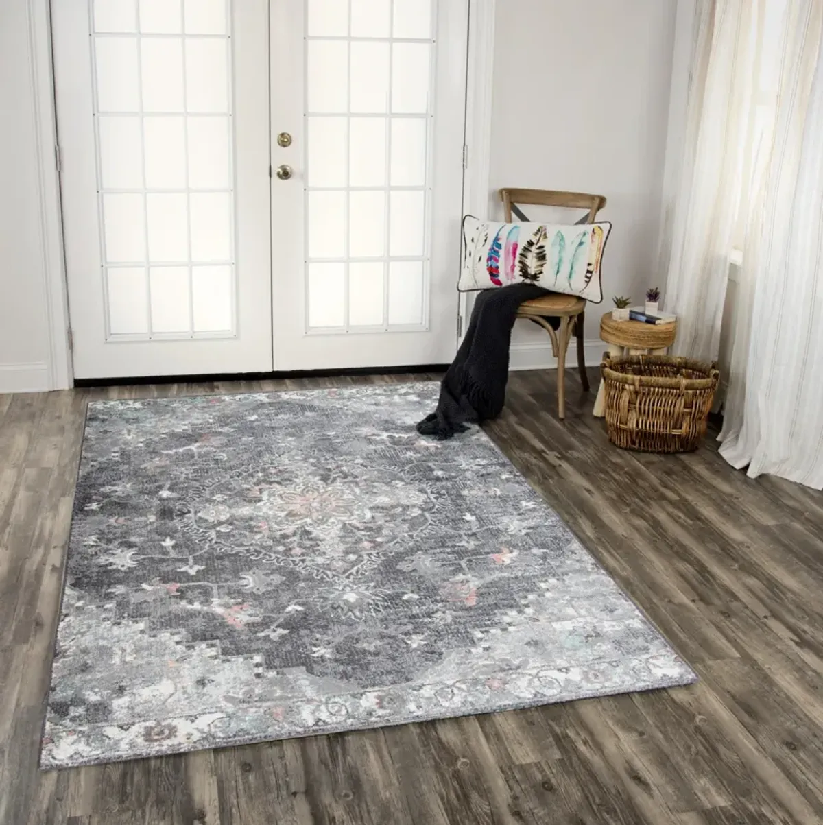 Odyssey Charcoal  Polypropylene 5'2"x7'6" Rectangle Rug