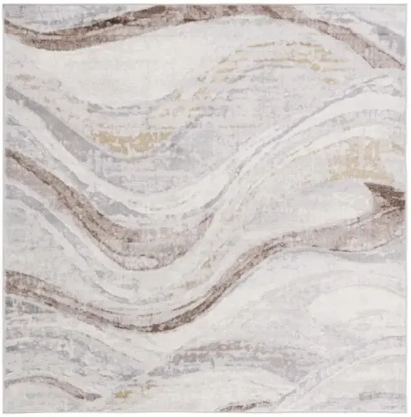 PALMA 334 Brown 6'-7' X 6'-7' Square Square Rug