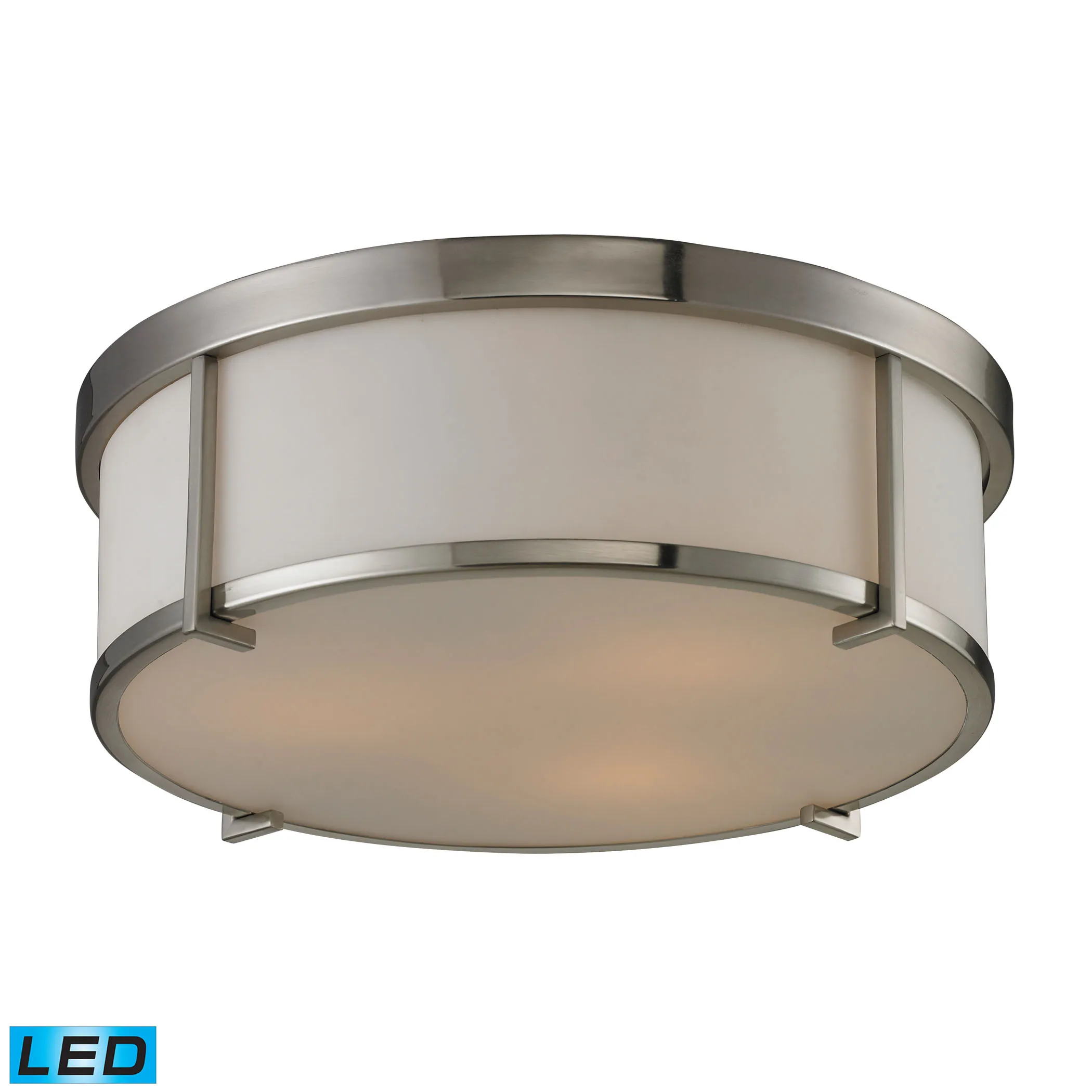 Flush Mounts 15" Wide 3-Light Flush Mount - Brushed Nickel