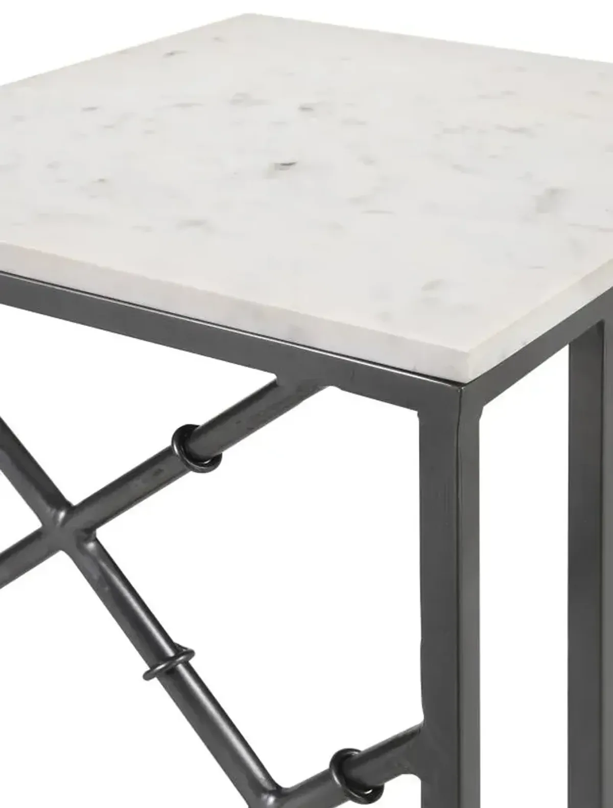 Angeliki Accent Table with Marble Top White